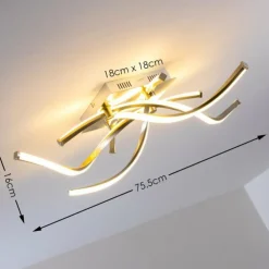 hofstein Éclairage Led|Plafonnier Wellington LED Aluminium, 4 lumières