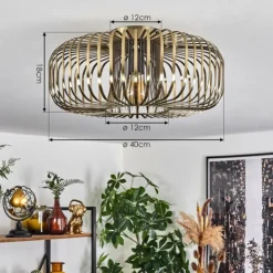 hofstein Plafonniers|Plafonnier Wemude Vieux laiton, 1 lumière