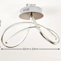 hofstein Éclairage Led|Plafonnier Wengi LED Nickel mat, 1 lumière