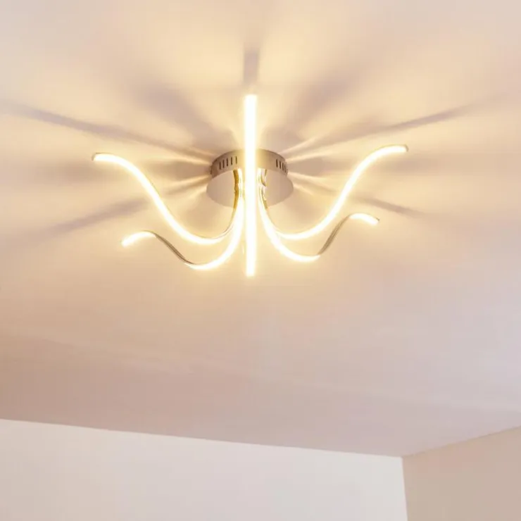 hofstein Éclairage Led|Plafonnier Wikon LED Chrome, 6 lumières