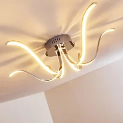hofstein Éclairage Led|Plafonnier Wikon LED Chrome, 6 lumières