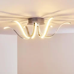 hofstein Éclairage Led|Plafonnier Wikon LED Chrome, 6 lumières