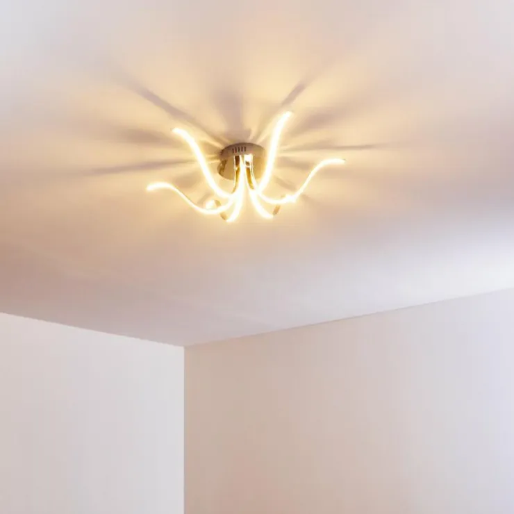 hofstein Éclairage Led|Plafonnier Wikon LED Chrome, 6 lumières
