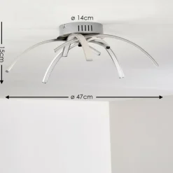 hofstein Éclairage Led|Plafonnier Wikon LED Nickel mat, 5 lumières
