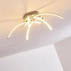 hofstein Éclairage Led|Plafonnier Wikon LED Nickel mat, 5 lumières