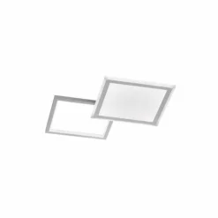 Luminaires Wofi Éclairage Led|Plafonnier Wofi ZENIT LED Aluminium brossé, 2 lumières, Télécommandes