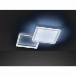 Luminaires Wofi Éclairage Led|Plafonnier Wofi ZENIT LED Aluminium brossé, 2 lumières, Télécommandes
