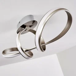 hofstein Éclairage Led|Plafonnier Woyens LED Acier inoxydable, 1 lumière