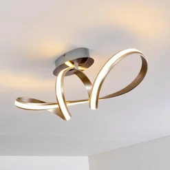 hofstein Éclairage Led|Plafonnier Woyens LED Acier inoxydable, 1 lumière