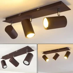 hofstein Spots Et Projecteurs|Plafonnier Zuoz Chrome, Rouille, 3 lumières