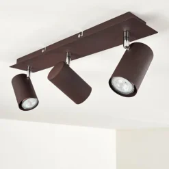 hofstein Spots Et Projecteurs|Plafonnier Zuoz Chrome, Rouille, 3 lumières