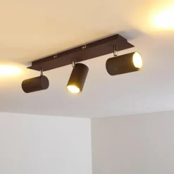 hofstein Spots Et Projecteurs|Plafonnier Zuoz Chrome, Rouille, 3 lumières