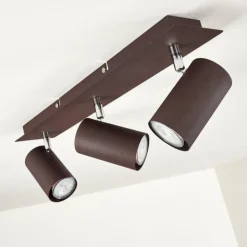hofstein Spots Et Projecteurs|Plafonnier Zuoz Chrome, Rouille, 3 lumières
