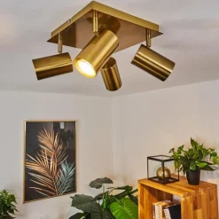 hofstein Spots Et Projecteurs|Plafonnier Zuoz Vieux laiton, 4 lumières