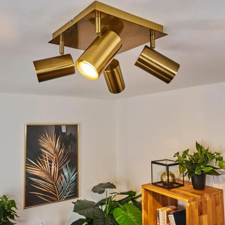 hofstein Spots Et Projecteurs|Plafonnier Zuoz Vieux laiton, 4 lumières