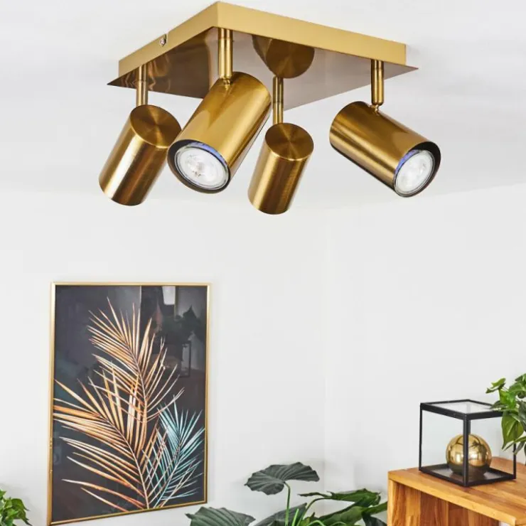 hofstein Spots Et Projecteurs|Plafonnier Zuoz Vieux laiton, 4 lumières