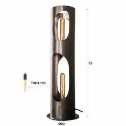 hofstein Lampes À Poser|Pocinho Lampadaire, Lampe à poser Noir, 2 lumières