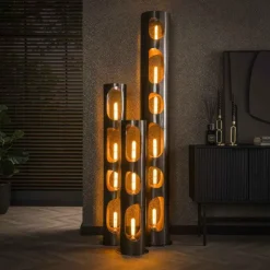 hofstein Lampadaires Et Lampes Sur Pied|Pocinho Lampadaire Noir, 4 lumières