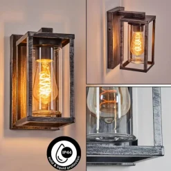 Portalis Lampe murale d´extérieur Noir, Argenté, 1 lumière