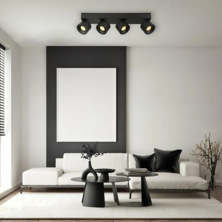 Luminaires Globo Lighting Éclairage Led|Rae Plafonnier LED Noir, 4 lumières