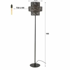 hofstein Lampadaires Et Lampes Sur Pied|Reimonde Lampadaire Brun, Noir, 1 lumière