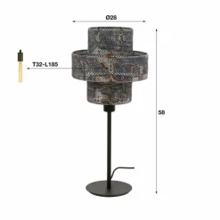 hofstein Lampes À Poser|Reimonde Lampe à poser Brun, Noir, 1 lumière