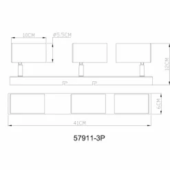 Luminaires Globo Lighting Spots Et Projecteurs|Robby Plafonnier, Spot de plafond, Applique murale, Spot mural Rose, 3 lumières