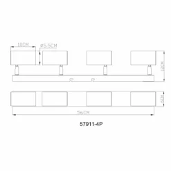 Luminaires Globo Lighting Spots Et Projecteurs|Robby Plafonnier, Spot de plafond, Applique murale, Spot mural Rose, 4 lumières