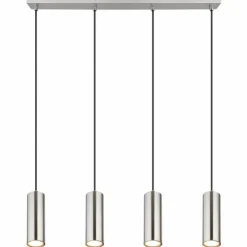 Luminaires Globo Lighting Suspensions|Robby Suspension Nickel mat, 4 lumières