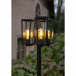 Réverbère Lutec Pine Noir, 3 lumières