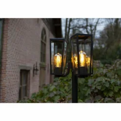 Réverbère Lutec Pine Noir, 3 lumières