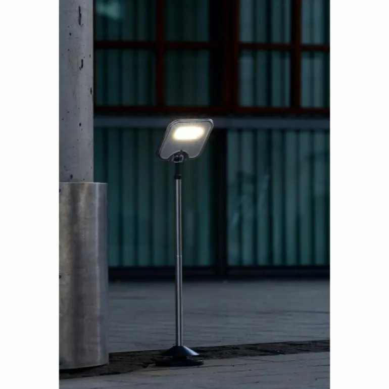 Set de 2 lampe + 1 panneau solaire Lutec MINIS LED Chrome, Noir, 3 lumières