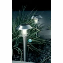 Set de lampes solaires Globo SOLAR LED Acier inoxydable, 1 lumière