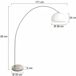 Luminaires Steinhauer Lampadaires Et Lampes Sur Pied|Solva Lampadaire Acier brossé, 1 lumière