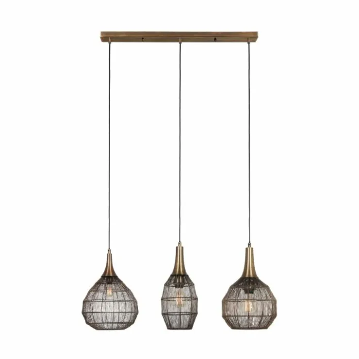 Luminaires Trio Suspensions|SORAYA Suspension Vieux laiton, 3 lumières