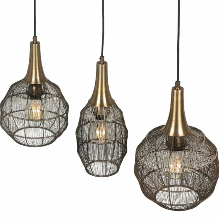Luminaires Trio Suspensions|SORAYA Suspension Vieux laiton, 3 lumières