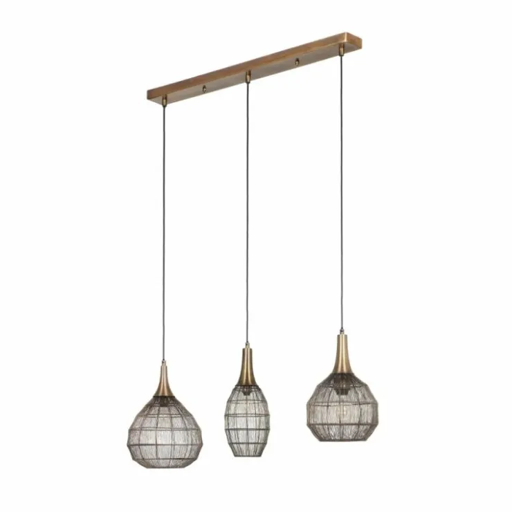 Luminaires Trio Suspensions|SORAYA Suspension Vieux laiton, 3 lumières
