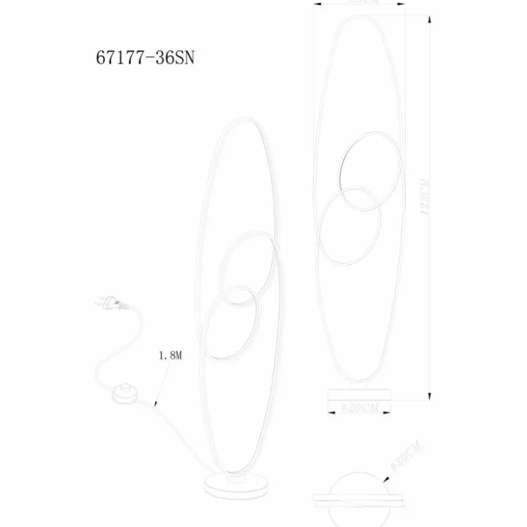 Luminaires Globo Lighting Éclairage Led|Spira Lampadaire LED Argenté, 1 lumière
