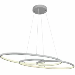 Luminaires Globo Lighting Éclairage Led|Spira Suspension LED Chrome, Argenté, 1 lumière