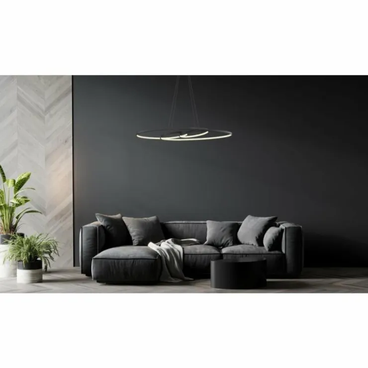 Luminaires Globo Lighting Éclairage Led|Spira Suspension LED Noir, 1 lumière