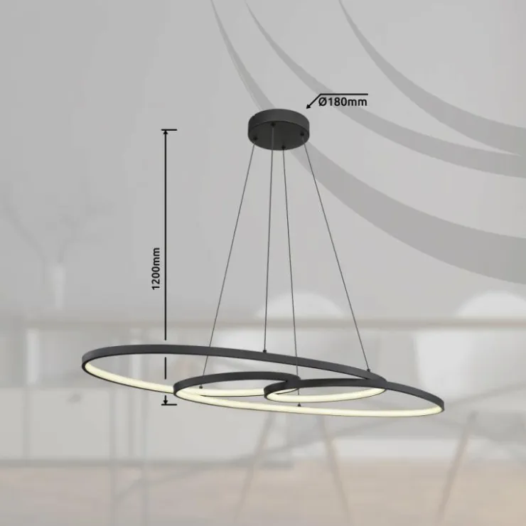 Luminaires Globo Lighting Éclairage Led|Spira Suspension LED Noir, 1 lumière