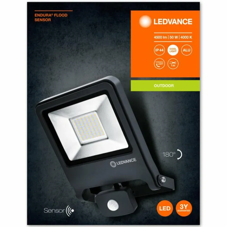 Spot de jardin LEDVANCE ENDURA® Gris, 1 lumière, Détecteur de mouvement