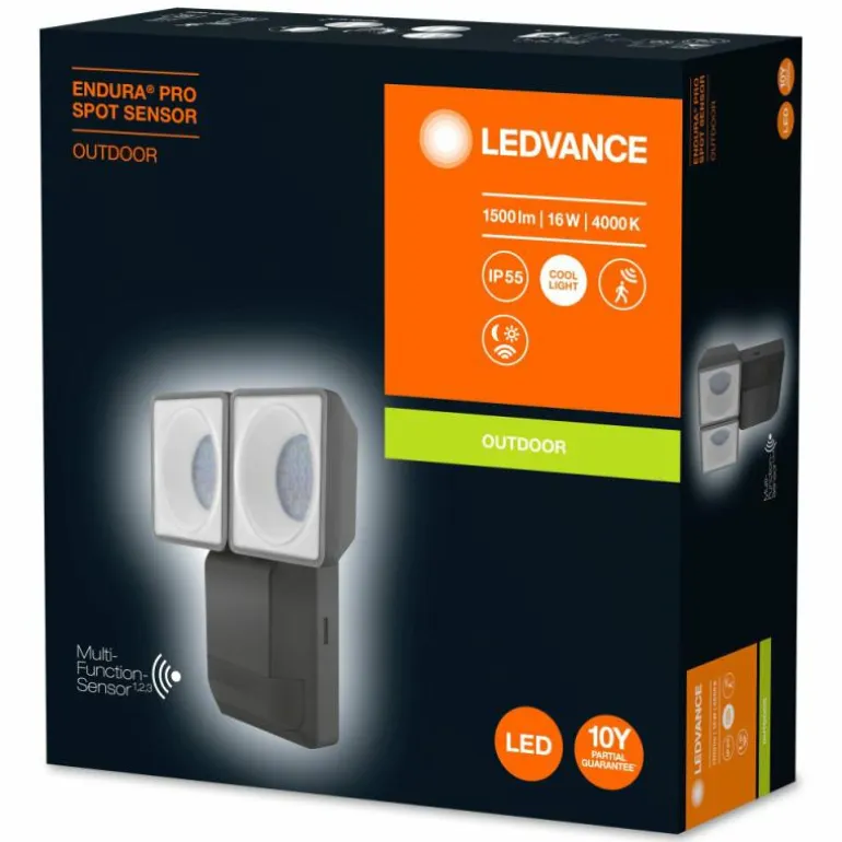 Spot de jardin LEDVANCE ENDURA® Gris, 1 lumière, Détecteur de mouvement