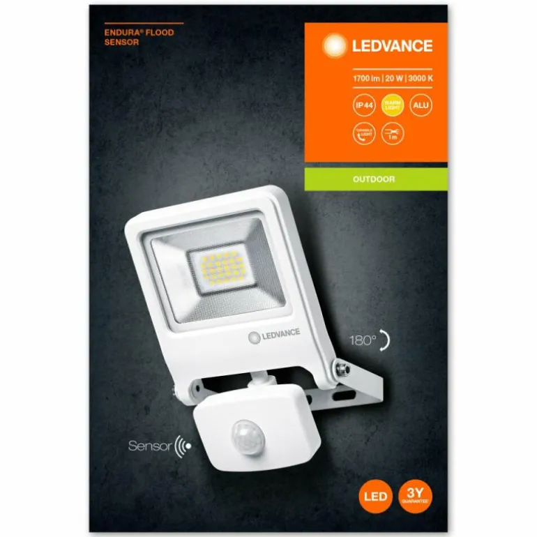 Spot de jardin LEDVANCE ENDURA® Blanc, 1 lumière, Détecteur de mouvement
