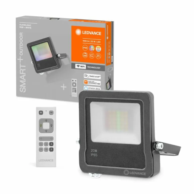 Spot de jardin LEDVANCE SMART+ Anthracite, 1 lumière, Télécommandes, Changeur de couleurs