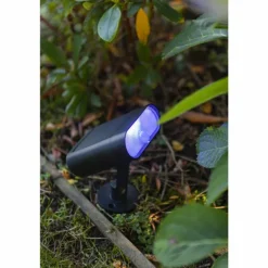 Spot de jardin Lutec GINBO LED Noir, 1 lumière, Détecteur de mouvement, Changeur de couleurs
