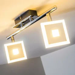 hofstein Spots Et Projecteurs|Spot de plafond Baramita LED Chrome, 2 lumières