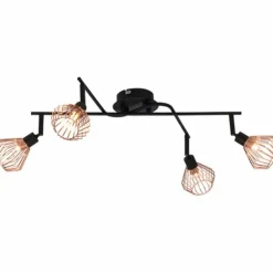 Luminaires Brilliant Suspensions|Spot de plafond Brilliant Dalma Noir, 4 lumières