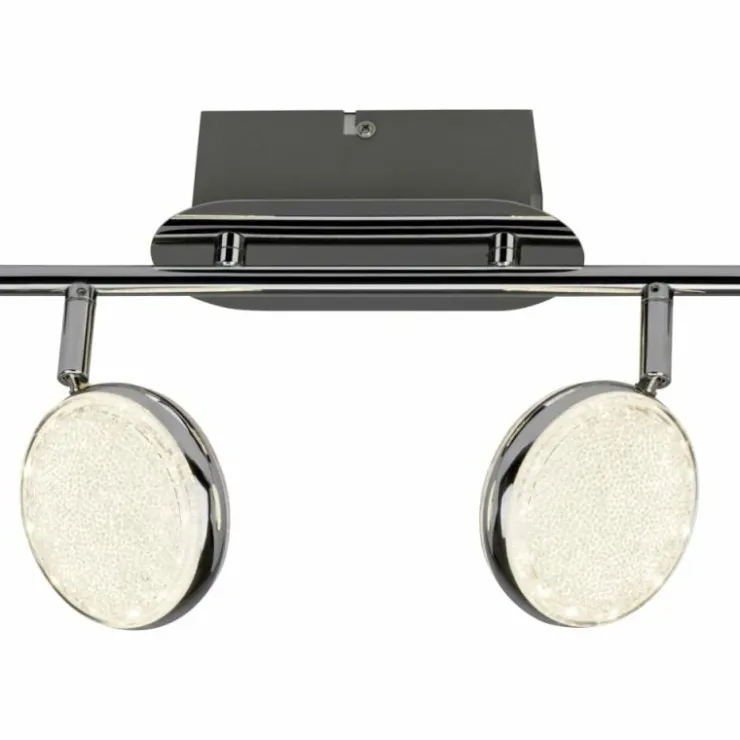 Luminaires Brilliant Spots Et Projecteurs|Spot de plafond Brilliant Cassy LED Chrome, 2 lumières, Télécommandes, Changeur de couleurs