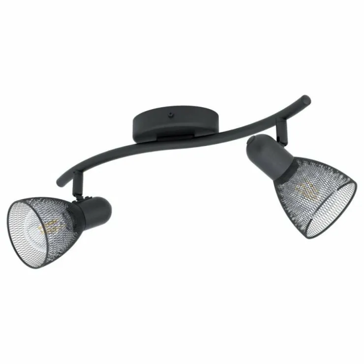 Luminaires Eglo Spots Et Projecteurs|Spot de plafond EGLO CAROVIGNO Noir, 2 lumières